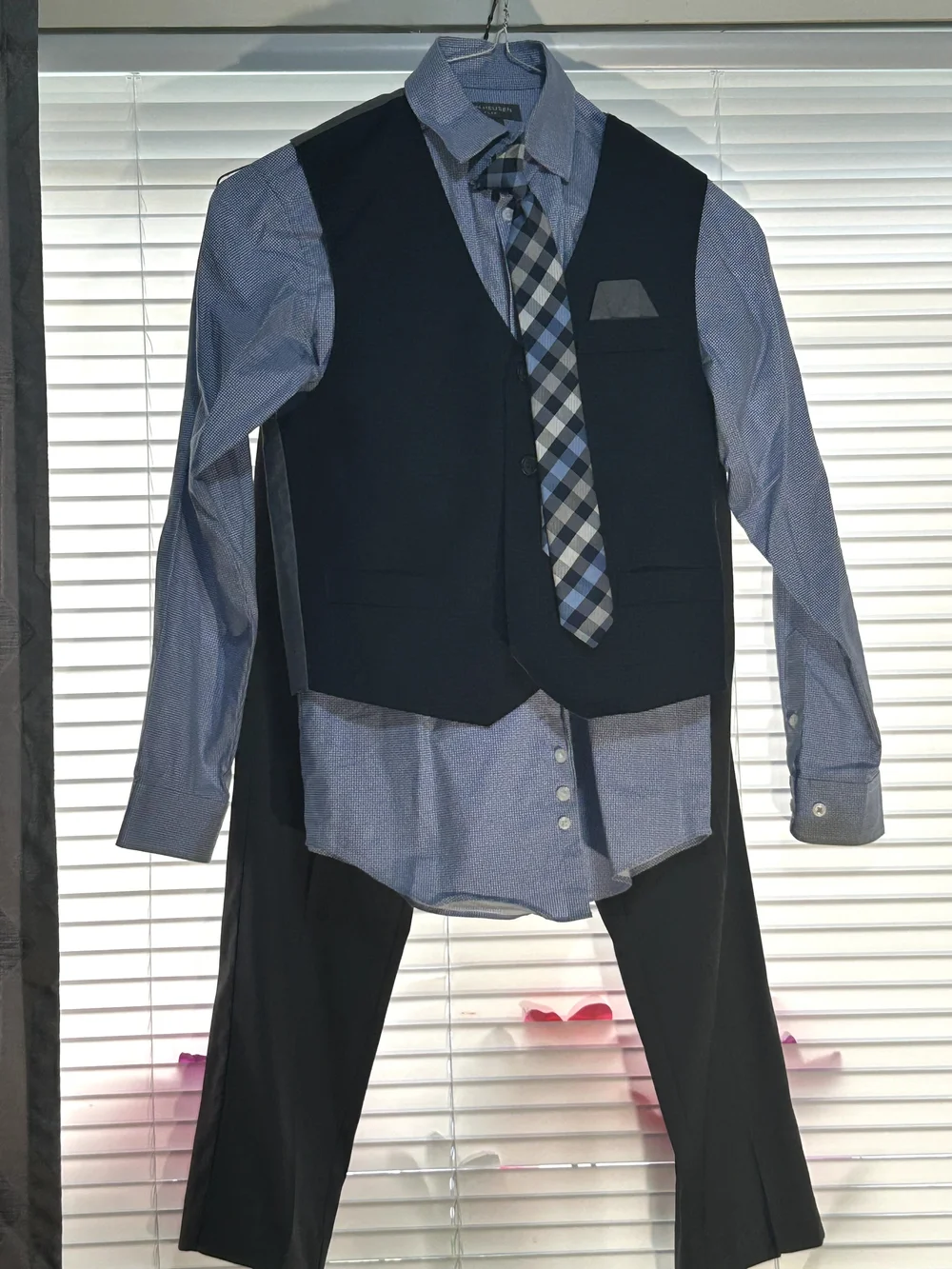 Classic Black Young Boy's Suit Jacket and Pants Set